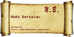Makk Bertalan névjegykártya